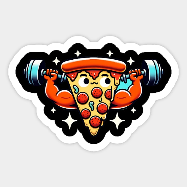 Funny Lifting Workout, Pizza Lover Sticker by logiamerch